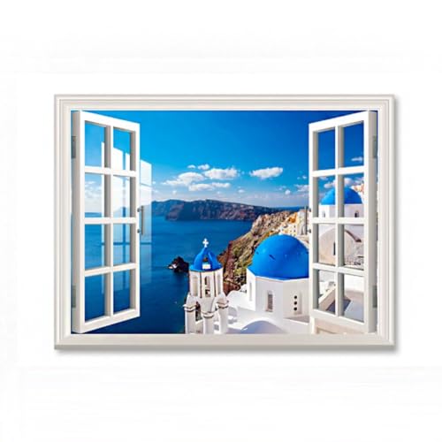 Cuadro de paisaje con efecto de ventana y retroiluminación LED multicolor de 100x75cm 2