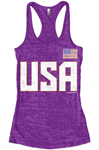Threadrock Women's USA National Pride Burnout Racerback Tank Top