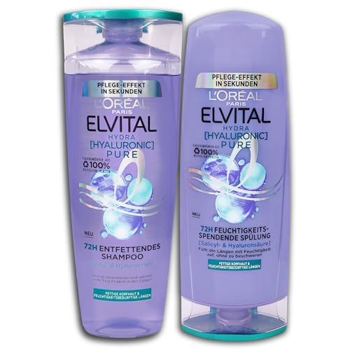 Set Haarpflege Elvital Hydra Hyaluronic Pure Shampoo 300ml +Spülung 250 ml