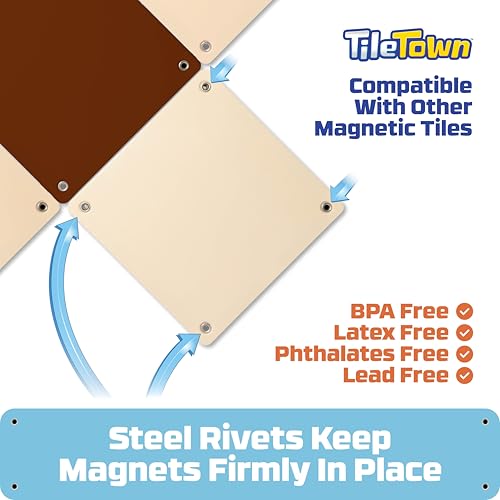 TILE TOWN Bluey Heeler Camper 13-Piece Magnetic Tile Playset, Interactive STEM Magnetic Tiles Toys, Includes Bluey & Bingo Figures, Action Tiles by TILE TOWN - Used condition - Image 4