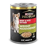 Purina Pro Plan Weight Management Wet Dog Food Beef and Rice Entree in Gravy - (Pack of 12) 13 oz. Cans