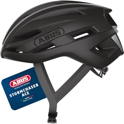 ABUS StormChaser ACE Casco da ciclismo - casco da bicicletta leggero per gare ciclistiche, tour in gravel bike e ciclocross - per donna e uomo - Nero (velvet black) L (57-61 cm)