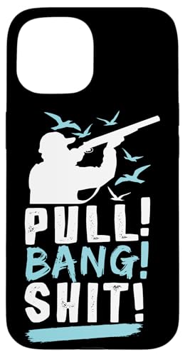 引っ張る! バン! レンジスナイパー スキート 撮影 罠 射撃 スマホケース iPhone 15 用