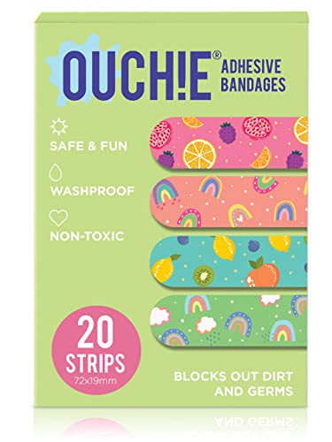 Image of Ouchie Non-Toxic Printed Bandages Double Combo (40 Pack) - Pink & Lime Green