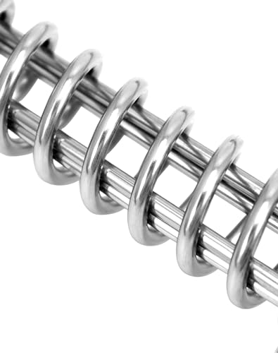 QWORK® 4X Edelstahl Spannfeder mit Haken und Schiebeschnalle, Zugfeder für Sonnensegel, Zelt, Markise (17,5 cm)