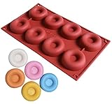 Ozera 8 Cavity Silicone Donut Pan (2 Pack), Muffin Cups, Cake Baking Ring, Biscuit Mold