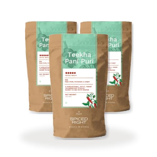 Image of Spiced Right Teekha Pani Puri Masala | Pack of 3 | 200g |Elevate Your Golgappa Experience with Authentic Instant Mix of Natural Indian Spices.