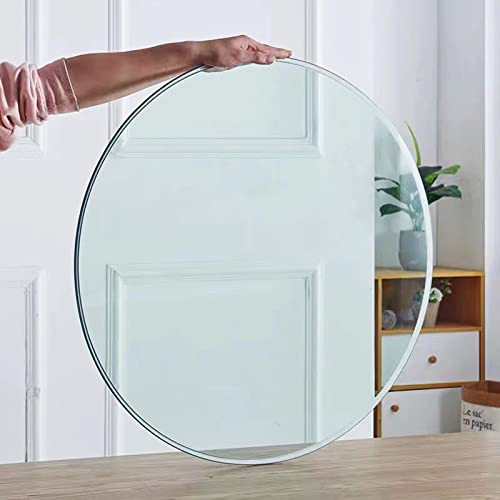 Mesa redonda de cristal templado para exteriores, patio, cocina, comedor o mesa de centro, color negro y marrón, 40 cm, 50 cm, 60 cm, 80 cm, borde redondeado, duradero y elegante