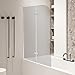 Peviasot Pannello doccia pieghevole per vasca da bagno, 100 x 140 cm, 2 pezzi in vetro di sicurezza da 6 mm (EGS), accessorio per vasca da bagno, argento trasparente immagine