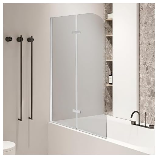 Peviasot Faltbare Duschwand für Badewanne 100x140cm, 2-teilige Glas Duschtrennwand aus 6mm Sicherheitsglas (EGS), Badewannenaufsatz, Silber Transparent