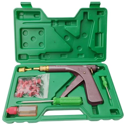 Kit de reparación de neumáticos, kit de reparación de neumáticos Pistola de metal resistente de servicio pesado con accesorios para pinchazos de y pisos en automóviles motocicletas, enchuf
