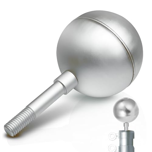 Anley Authentic 3 Flagpole Ball Topper Ornament - Silver Anodized Aluminum Finish - Weatherproof Top Replacement - Fit Standard American Flag Poles Pulley Truck & Solar Lights