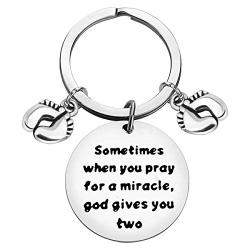 Image of Baipilu Mom to Be Gift Keychain Pregnancy Announcement Gift Twin Mom Gift New Mom Gift Twin Mom Jewelry First Time Mom Gift Pregnant Mom Jewelry Baby Announcement Gifts