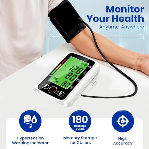 Image of BP Machine Digital Automatic for Home Use | Blood Pressure Monitor with Voice, Large Display, Accurate Upper Arm Cuff for Adults & Elderly (BP-04)