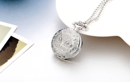 Image of JewelryWe Vintage Pocket Watch Cool Gear Steampunk Retro Pendant Necklace Watches for Men Women Halloween Costumes Daily and Office