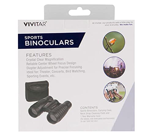 VIVITAR_ Binóculo compacto Sports 5x30 mm, Preto