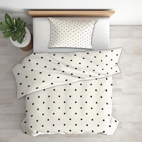 Generisch Bettwäsche 135x200 Polka Punkte - Schlafzimmer Deko Bettbezug...