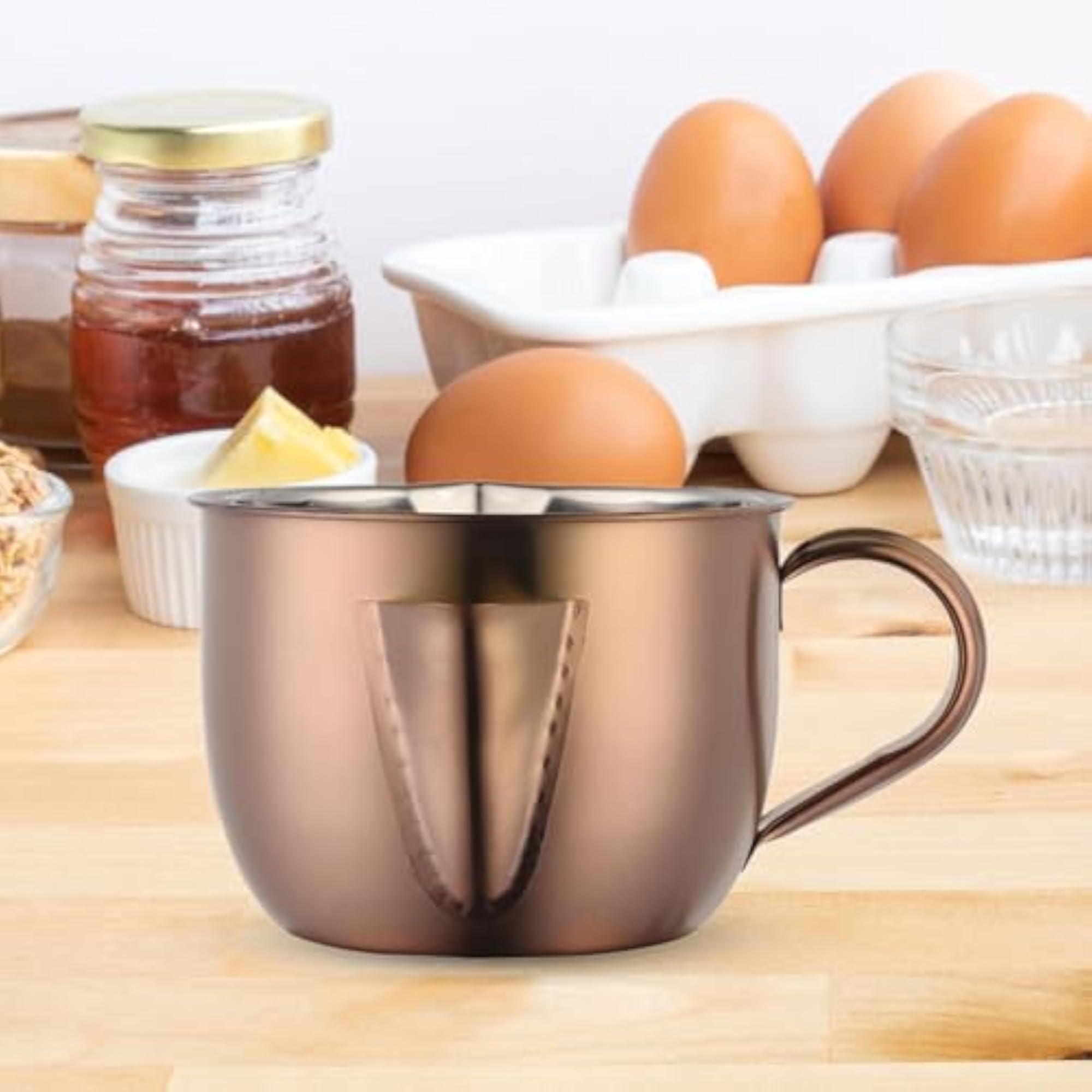 Stainless Steel Oil Separator Bowl, Multiuse Kitchen Container