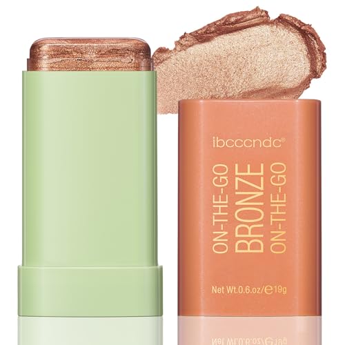 BEFIVECOK Highlighter Makeup Stick - Blush Highlighters Makeup Stick for Face & Body, Natural Silky Shimmer Highlight, Bendable Long Lasting Cream Korean Highlighter (#A03 Rich Glow)