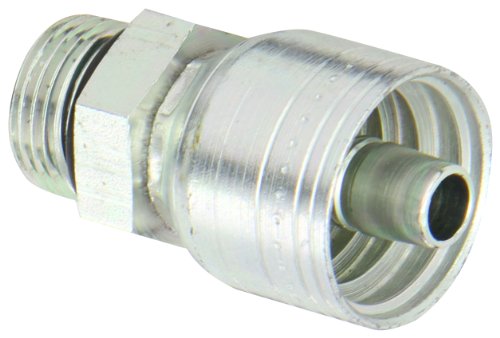 Image of Aeroquip 1AA8MB6 Carbon Steel Global TTC (Thru the Cover) Crimp Hose Fitting Male Boss O-Ring, Straight, 3 /8 inch Hose ID, 3 /4 inch - 16 Thread