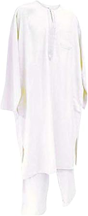 2 Piece Arabic Shirt Dress Islam Thobe Trouser North African Libya Afghan Long