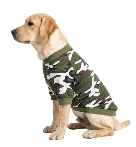 DroolingDog Big Dog Clothes Large Pet Tee Shirts Pet T Shirt XXXL Dog Clothes for Medium Dogs Boy, XXXL, Army Green
