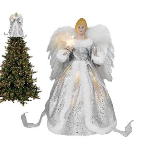 Ángel de copa para árbol de Navidad LED de 12 pulgadas y diseño clásico 7