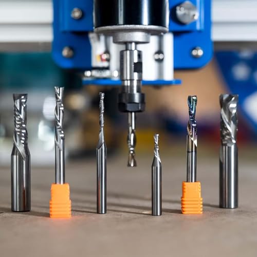 SpeTool 2 Spiralnutfräser 4mm Schnittdurchmesser 25mm Schnittlänge Spiralfräser Nutfräser CNC Fräser VHM Schaftfräser DLC Beschichtung Fräser für Oberfräse Holzfräser Router Bit Langlochfräser Holz