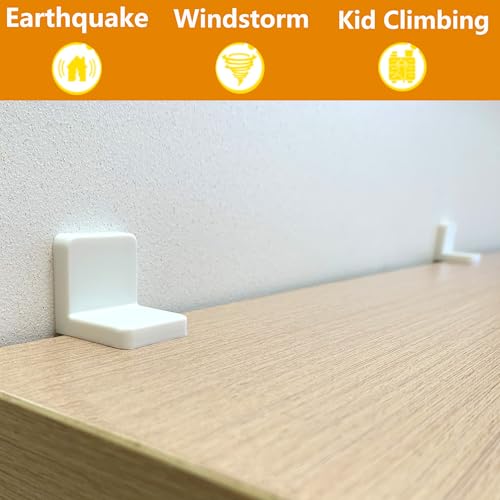 Furniture Anchors 4 Pack,Aesthetic & Invisible Once Installed,Secure 600 lbs Bookcase Dresser to Wall,Anti-Tip Furniture Safety Anchor to Childproof and Babyproof Your Home (White)