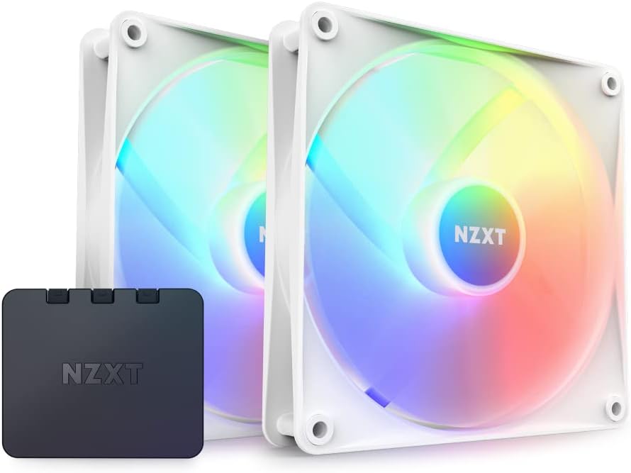 F140RGB Core - 140mm RGB Fan - Twin Pack w/RGB Controller - White