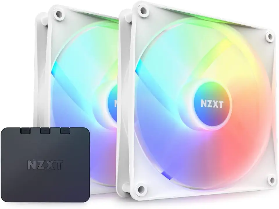 NZXT F140RGB Core - 140mm RGB Fan - Twin Pack w/RGB Controller - White