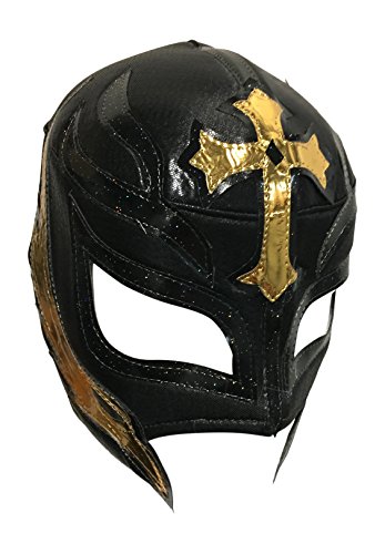 Rey Mysterio Adult Lucha Libre Wrestling Mask (pro-fit) Costume Wear - Black/Gold Rey Mysterio Adult Lucha Libre Wrestling Mask (pro-fit) Costume Wear - Black/Gold