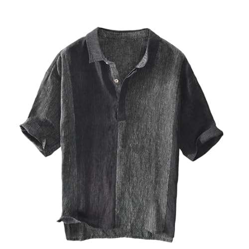 Chemise rayée homme à manches courtes et patchwork vintage contrasté