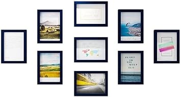Picture Frames Photo Frame 5x7 Inches Photo Frame Modern Multiple Picture Frame Rectangular Photo Display Bedroom Study Living Room Picture Frames for Family FriendsBlue