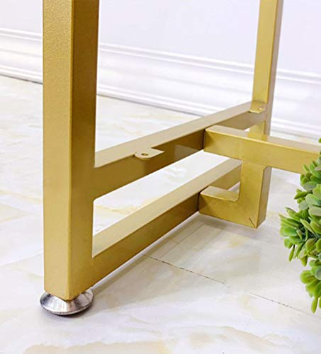 FONECHIN Metal Garment Rack with 2 Wood Shelves Gold Clothing Rack Heavy Duty Free-Standing Retail Display Clothes Racks for Hanging Clothes Boutique Store 59"