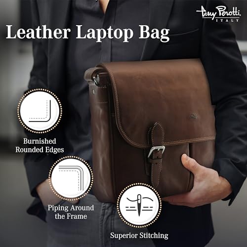 Bolso para portátil de cuero italiano Tony Perotti Lorenzo 14.5" miniatura 4