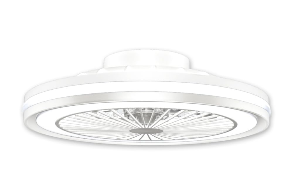MeLiTec Deckenleuchte mit Ventilator DV06-1, Deckenlampe mit Ventilator, dimmbar, RGB-Lauflicht, natürlicher Wind, Timer und Nachtlicht, Fernbedienung, weiß