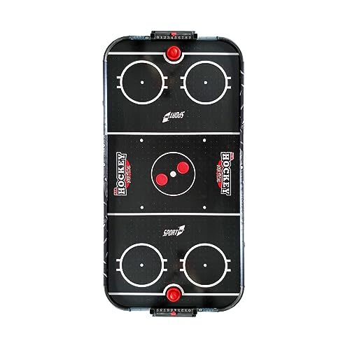 Sport1 Air Hockey Metal Vertikaler Klapptisch Air Mini mit Lüfter 12 V Platzsparender Air-Hockey-Tisch Maße 121 x 60 x 76 cm 2 Griffe und 2 Scheiben inkludiert mit integrierter Punktezähler. – Bild 5