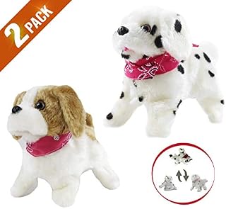 Haktoys 2-Pack Flip Over Puppy | Battery Operated Somersaulting, Walking, Sitting, Barking Plush