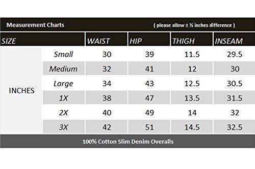 Twiin Sisters Women's Classic Basic Slim Fit Casual Denim Bib Overalls - 1X, Blue #TOP4