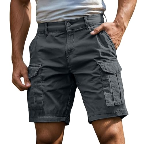 Short Cargo Homme Élastique : Bermuda Coupe Droite Confortable Grande Taille pour le Chantier
