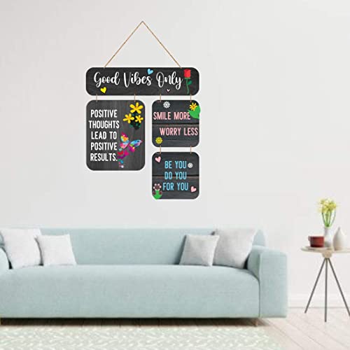 Image of Zesta Good Vibes Only Wooden Wall Hanging Decorative Items /Hanging Home Wall Decor Items /MDF Decoration Items /Cute Wall Art For Living Room /Home Decor Items Living Room