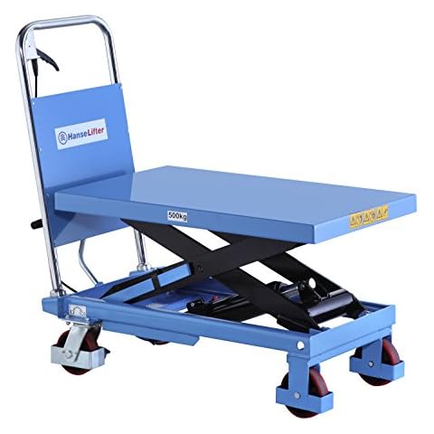 HanseLifter SPA500 Mobiler Hubtisch mit 500kg Tragfähigkeit und 900mm Hubhöhe, Lichtblau Cover