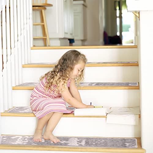 Hqchoose Thickened Stair Treads For Wooden Steps 8"X30" Set Of 13 Non Slip Carpet Stair Runner With Reusable Tpr Self-Adhesive Backing Carpet With Soft Yarn For Stairs Designed For Comfort #TOP1