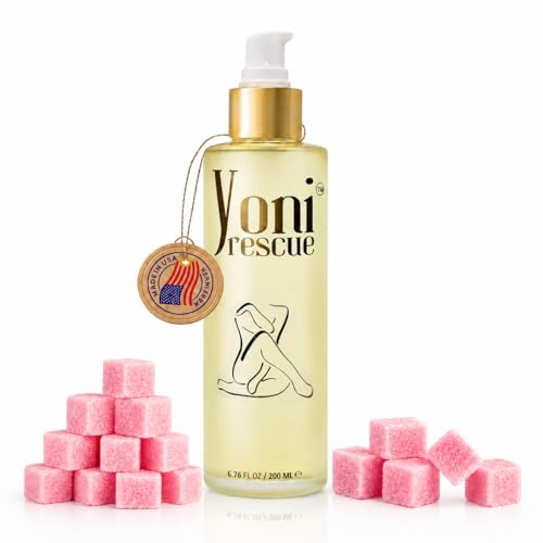 Yoni Rescue Yoni Oil 6.76 oz All Natural Ingredient for Women pH Balance & Wetness Vaginal Oil for Dark Spots Hydration & Comfort - Apricot Jojoba Chamomile Vitamin E (Pink Sugar)