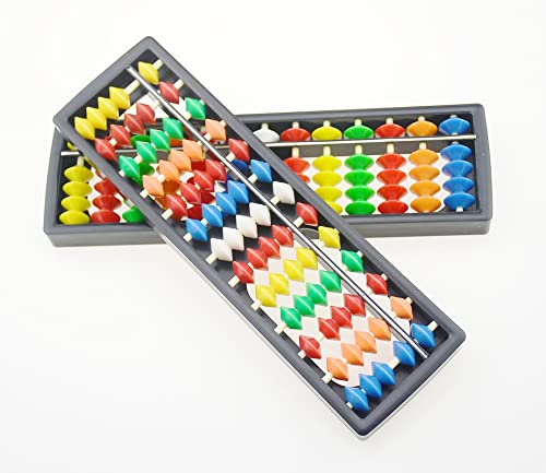 Image of Plastic Colorful Beads Abacus Soroban, 13 Column Chinese Abacus Japanese Soroban Calculator Kid's Counting Tool (Style 1)