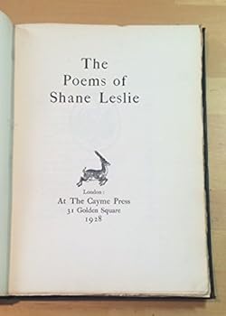 Hardcover Poems of Shane Leslie Signed Limited Edition Book