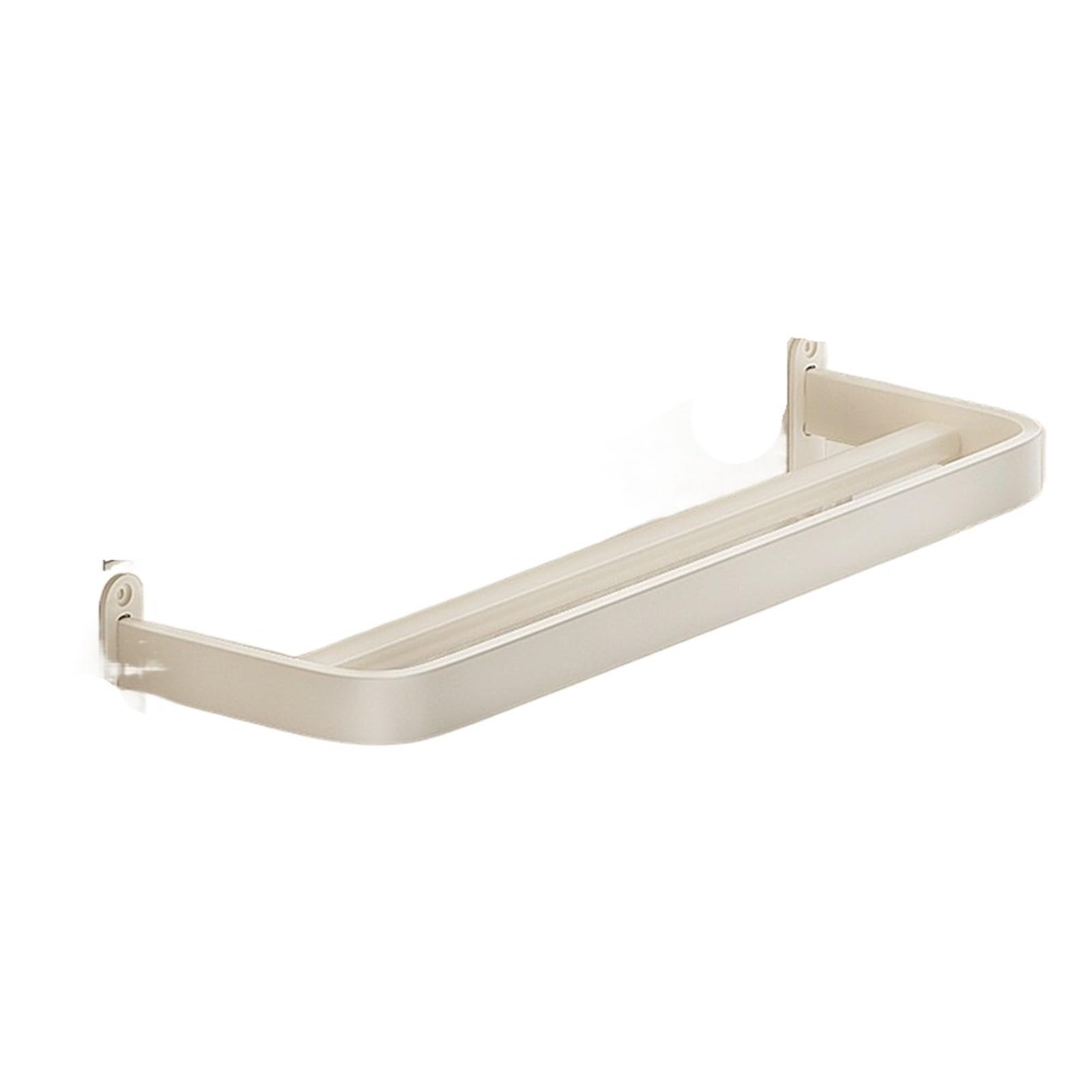 Aluminum Towel Rack Bar Holder Shelf Storage No Drilling Bathroom Wall Mounted Self-adhesive Kitchen(Cream01-50cm)