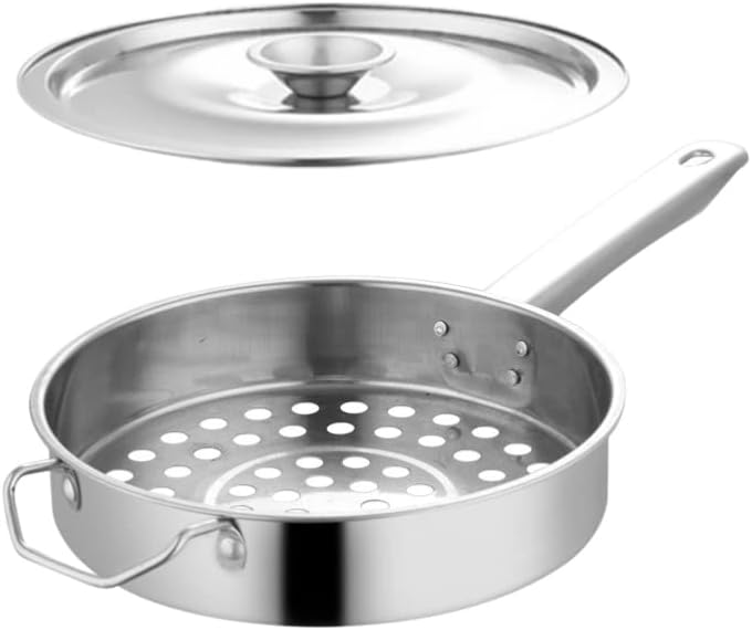 Hemoton Stainless Steel Hot Pot Strainer Spoon 16.14 Inch Slotted Ladle with Large Holes for Cooling Shrimp Frying Dumplings Cooking and Food Serving