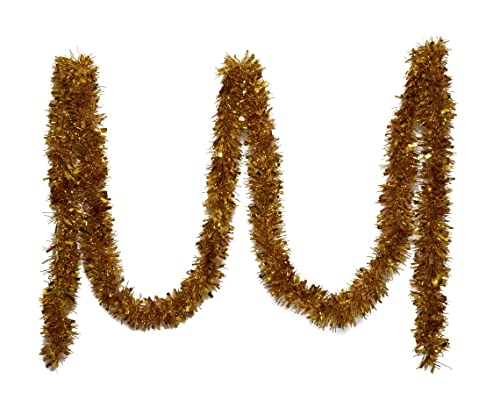 Simply Products 4M Chunky/Fine Cut Christmas Tinsel Garland Decoration (Gold) - Image 2